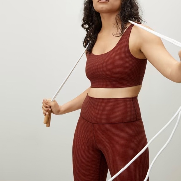 Everlane Perform Bra in Maroon Grid NWT SIZE XXS - Picture 5 of 8